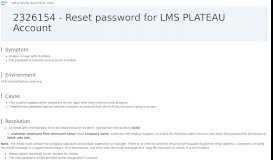 
							         2326154 - Reset password for LMS PLATEAU Account - SAP								  
							    