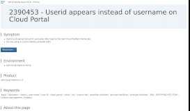 
							         2390453 - Userid appears instead of username on Cloud Portal | SAP ...								  
							    