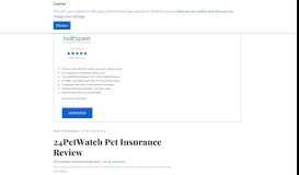 
							         24 Pet Watch Pet Insurance Review | Rating & Pricing								  
							    