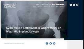 
							         $240 Million Settlement in Wright Metal-on-Metal Hip Implant Lawsuit ...								  
							    