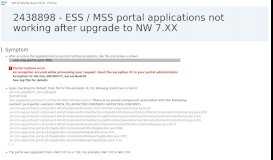 
							         2438898 - ESS / MSS portal applications not ... - Support.sap.com								  
							    