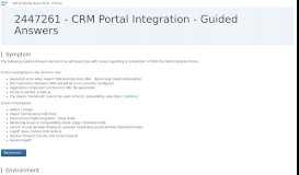 
							         2447261 - CRM Portal Integration - Guided Answers | SAP Knowledge ...								  
							    