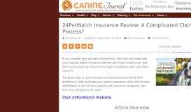 
							         24PetWatch Insurance Reviews: A Complicated Claims Process?								  
							    