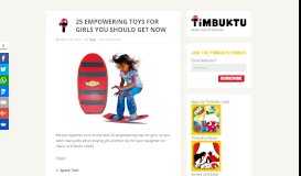 
							         25 Empowering Toys for Girls You Should Get Now | Timbuktu								  
							    