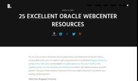 
							         25 Excellent Oracle WebCenter Resources | John Brunswick								  
							    