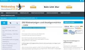 
							         250 Kleinanzeigen und Anzeigenmärkte - Liste - Webkatalog Tips								  
							    