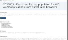 
							         2533805 - Dropdown list not populated for WD ... - SAP Support Portal								  
							    