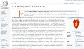 
							         25th Infantry Division (United States) - Wikipedia								  
							    