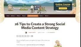 
							         26 Tactics, Tools and Tips to Create a Strong Social Media Content ...								  
							    