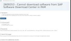 
							         2609353 - Cannot download software from SAP Software Download ...								  
							    