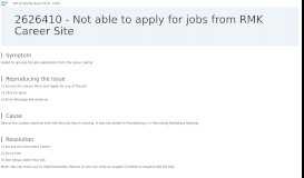 
							         2626410 - Not able to apply for jobs from RMK Career Site								  
							    