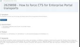 
							         2629898 - How to force CTS for Enterprise Portal transports | SAP ...								  
							    