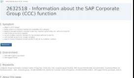 
							         2632518 - Information about the SAP Corporate ... - SAP Support Portal								  
							    