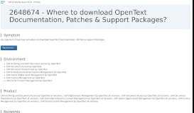 
							         2648674 - Where to download OpenText ... - Support.sap.com								  
							    