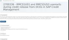 
							         2700336 - RMCS1US1 and RMCS1US3 ... - SAP Support Portal								  
							    