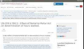 
							         29 CFR § 790.5 - Effect of Portal-to-Portal Act on determination of ...								  
							    
