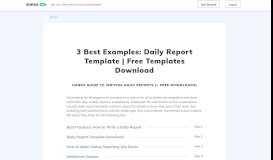
							         3 Best Examples: Daily Report Template | Free Templates Download								  
							    