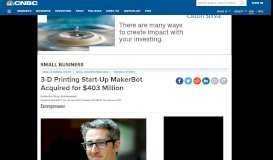 
							         3-D Printing Start-Up MakerBot Acquired for $403 Million - CNBC.com								  
							    