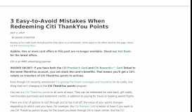 
							         3 Mistakes to Avoid With Citi ThankYou Points | Million Mile Secrets								  
							    