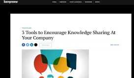 
							         3 Tools to Encourage Knowledge Sharing At Your Company								  
							    