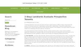 
							         3 Ways Landlords Evaluate Prospective Tenants - Hometown Property ...								  
							    