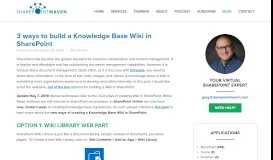 
							         3 ways to build a Knowledge Base Wiki in SharePoint - SharePoint ...								  
							    