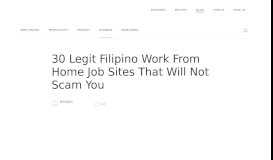 
							         30 Legit Filipino Work from Home Job Sites That Won't Scam You ...								  
							    