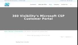 
							         360 Visibility's Cloud Service Provider Customer Portal								  
							    