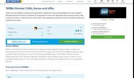 
							         360Bet Review | Odds, Bonus and Sports Betting Offer in Test ...								  
							    
