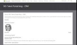 
							         365 Talent Portal blog - CRM - Microsoft Dynamics CRM Community								  
							    