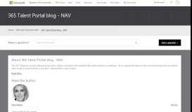 
							         365 Talent Portal blog - NAV - Microsoft Dynamics NAV Community								  
							    