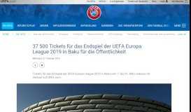 
							         37 500 Tickets für das Endspiel der UEFA Europa League 2019 in ...								  
							    