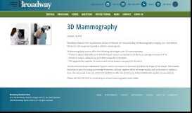 
							         3D Mammography - Broadway Medical Clinic								  
							    