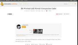 
							         3D Printed LED Portal Companion Cube: 3 Steps								  
							    