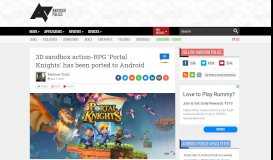 
							         3D sandbox action-RPG 'Portal Knights' has been ported to Android								  
							    