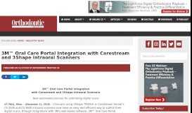 
							         3M™ Oral Care Portal Integration with Carestream and 3Shape ...								  
							    