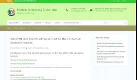 
							         3rd UTME and 2nd DE admissions list for the 2018/2019 academic ...								  
							    