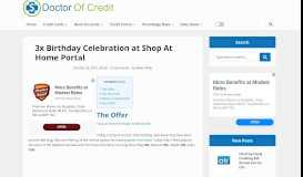 
							         3x Birthday Celebration at Shop At Home Portal - Doctor Of Credit								  
							    