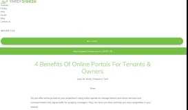 
							         4 Benefits Of Online Portals For Tenants & Owners - Yardi Breeze								  
							    