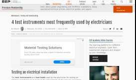 
							         4 test instruments most frequently used by electricians | EEP								  
							    