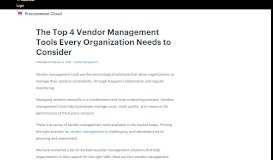 
							         4 Vendor Management Tools Every Organization Needs - Kissflow								  
							    