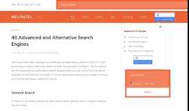 
							         40 Advanced and Alternative Search Engines - Neil Patel								  
							    