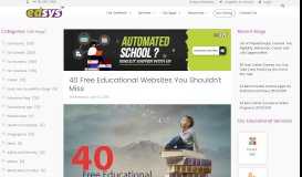 
							         40 Free Educational Websites You Shouldn't Miss - Edsys								  
							    