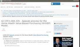 
							         42 CFR § 484.335 - Appeals process for the Home Health Value ...								  
							    