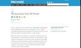 
							         4D launches free 4D Portal | Macworld								  
							    