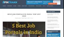 
							         5 Best Job Portals in India: Top List 2019 | Fintrakk								  
							    
