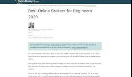 
							         5 Best Online Brokers for Beginner Stock Traders | StockBrokers.com								  
							    