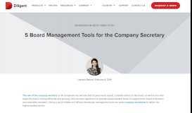 
							         5 Board Management Tools for the Company Secretary | Diligent								  
							    