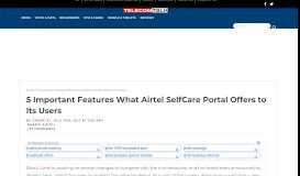 
							         5 Important Features What Airtel SelfCare Portal Offers to Its Users ...								  
							    
