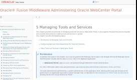 
							         5 Managing Tools and Services - Oracle Help Center								  
							    